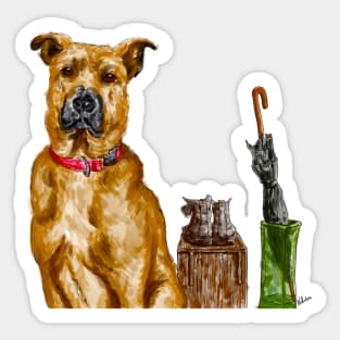 Black mouth cur dog breed drawing Sticker